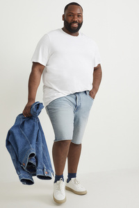 C&A Jeans-Shorts-mit recycelter Baumwolle, Blau, Größe: W50