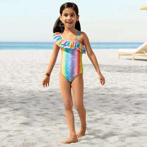 Mädchen-Badeanzug mit Regenbogenfarben