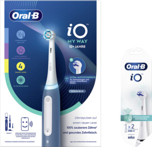 Oral-B Elektrische Zahnbürste iO "My Way" - Teens + 2er Packung Aufsteckbürsten iO Specialized Clean