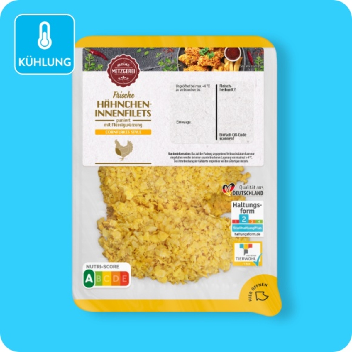 Bild 1 von MEINE METZGEREI Hähnchen-Innenfilets, paniert, Haltungsform 2: Stallhaltung Plus