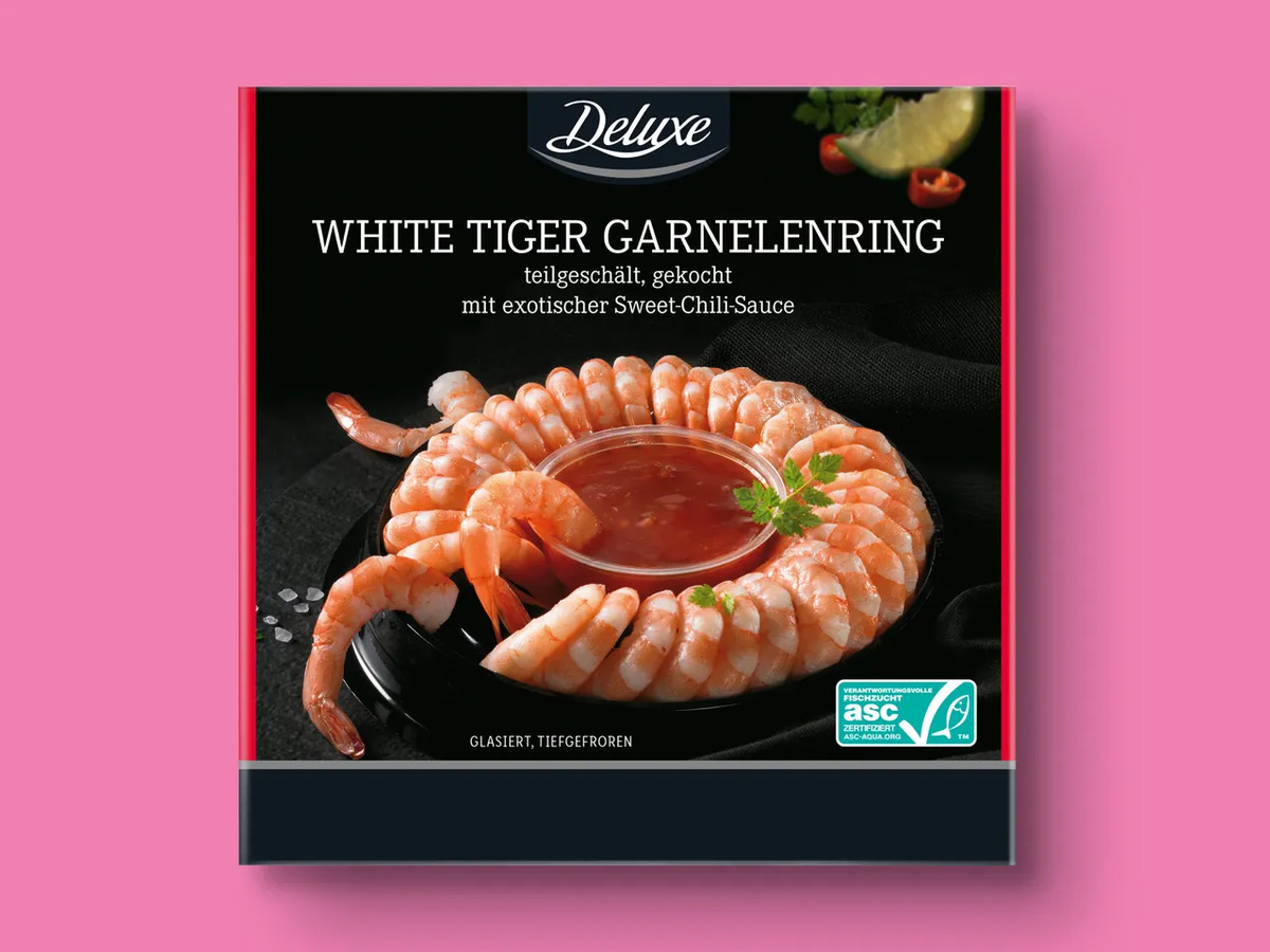Bild 1 von Deluxe ASC White Tiger Garnelenring, 
         300 g; Abtropfgewicht: 270 g