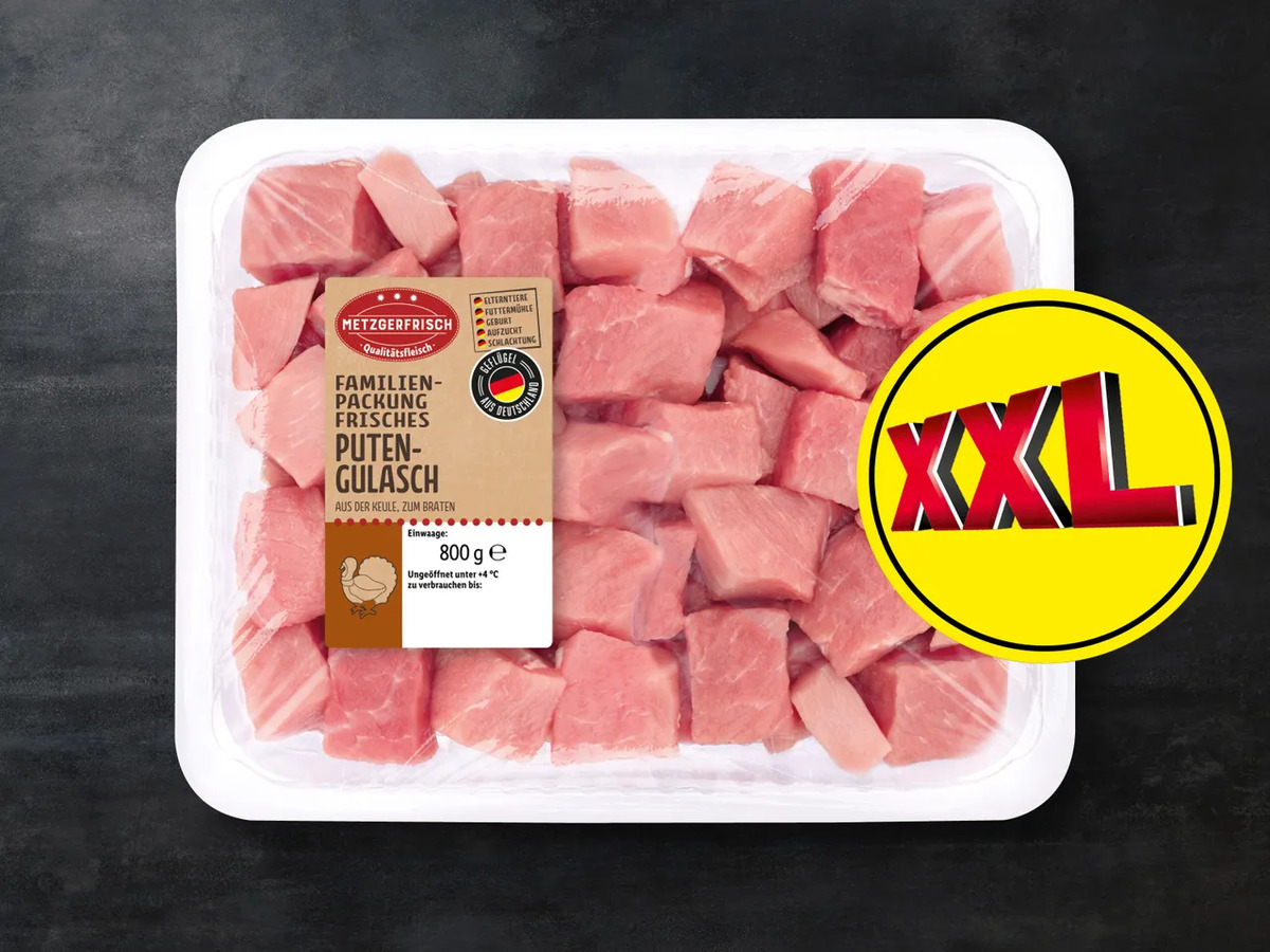 Bild 1 von Metzgerfrisch Frisches Putengulasch XXL, 
         800 g