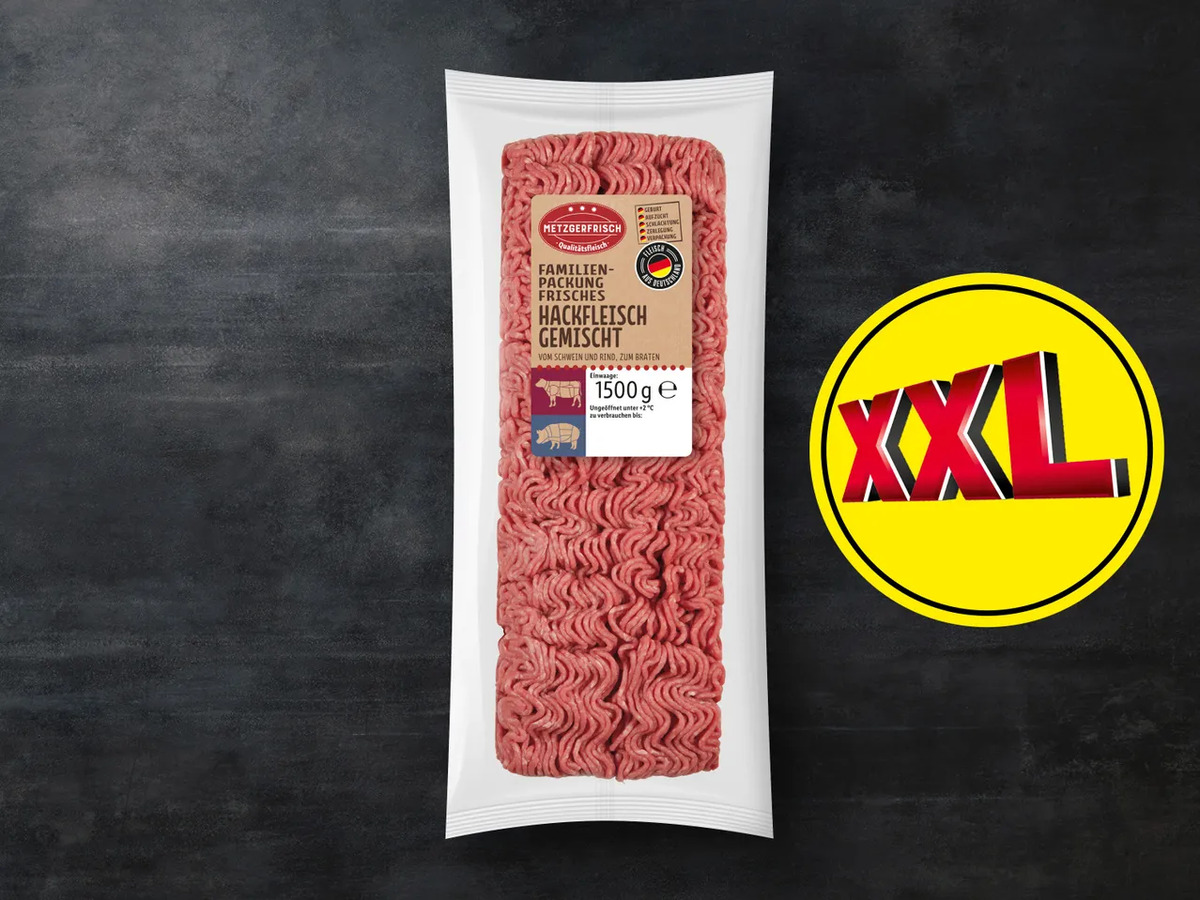 Bild 1 von Metzgerfrisch Frisches Hackfleisch, gemischt XXL, 
         1,5 kg