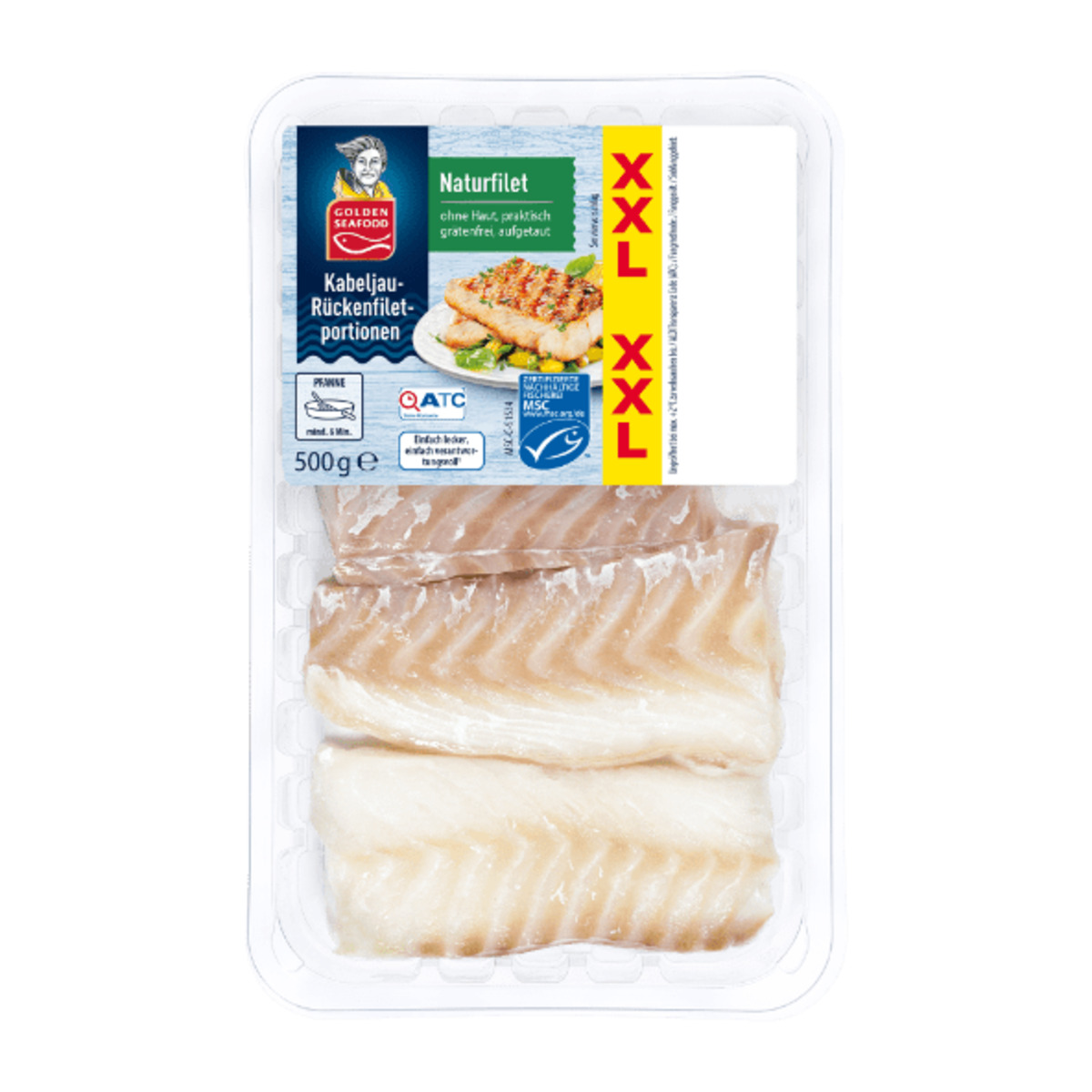 Bild 2 von GOLDEN SEAFOOD Kabeljau-Rückenfiletportionen XXL 500g