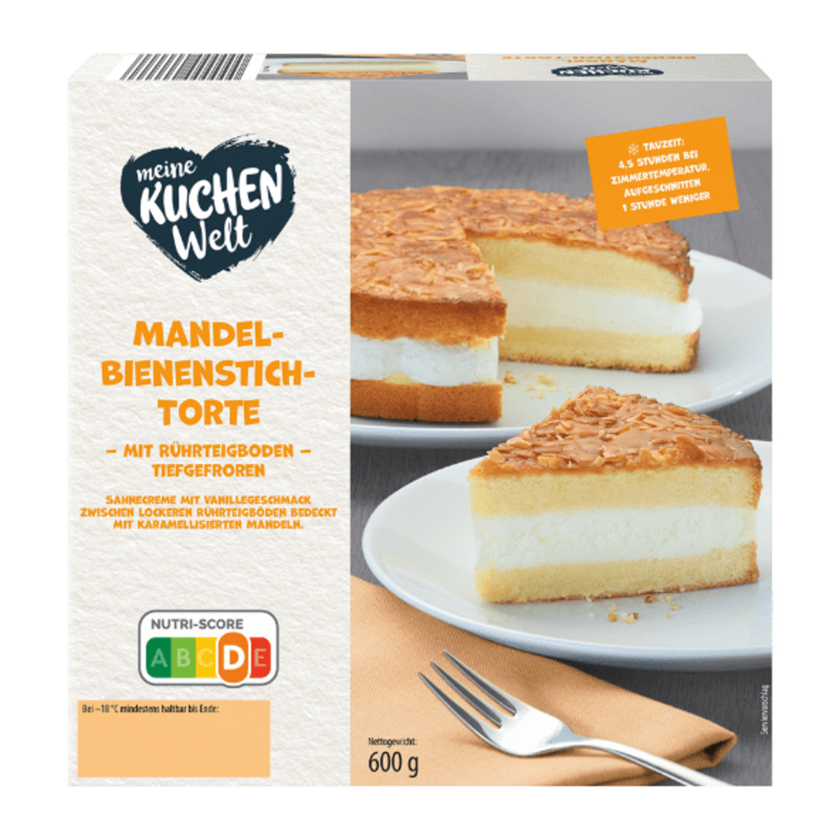 Bild 1 von MEINE KUCHENWELT Mandel-Bienenstich-Torte 600g