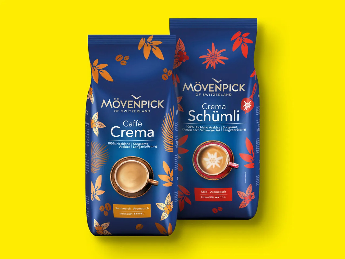 Mövenpick Caffè Ganze Bohnen, 1 kg von Lidl ansehen!