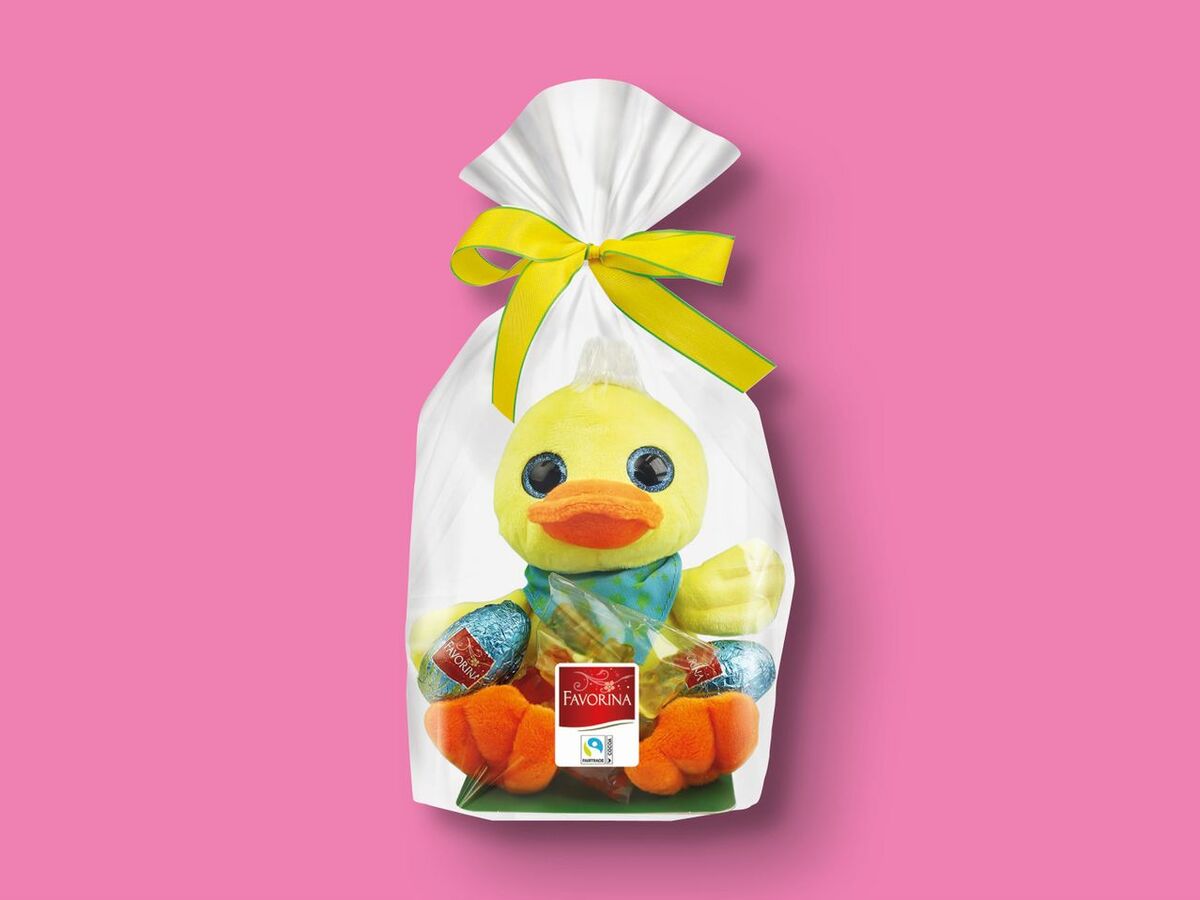 Bild 1 von Favorina Kleine Plüschfigur mit Schokolade, 
         75 g
