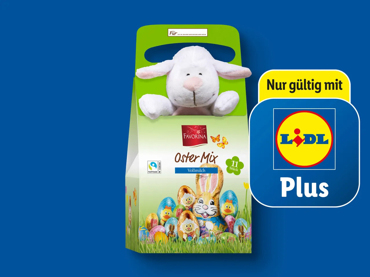 Bild 1 von Favorina Oster-Mix mit Plüschfigur, 
         136,5 g