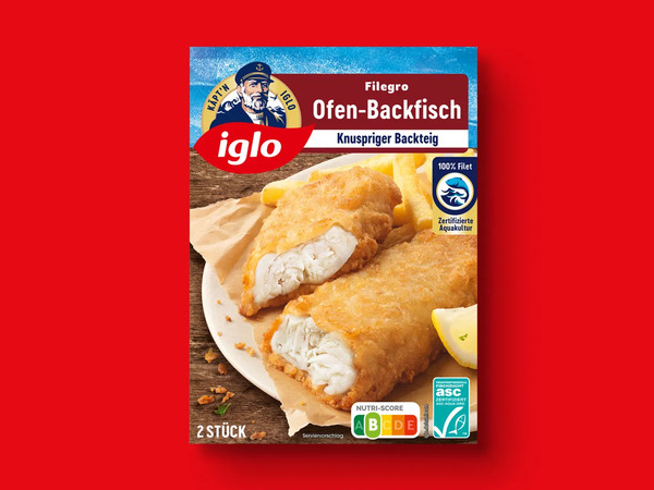 Bild 1 von Iglo Filegro Ofen-Backfisch, 
         240/250 g