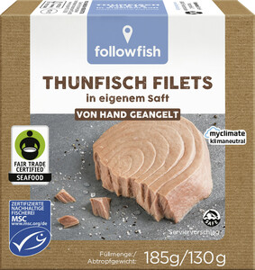 Followfood Thunfisch Filets in eigenem Saft 185G