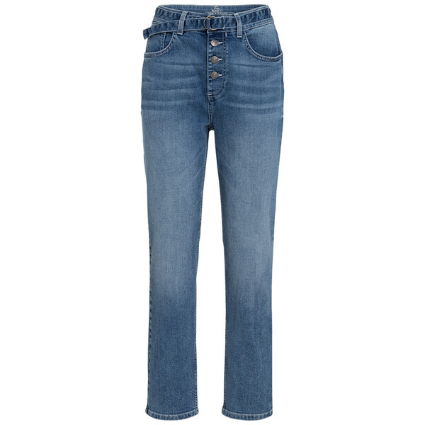 Bild 1 von Damen Straight-Jeans mit Gürtel BLAU