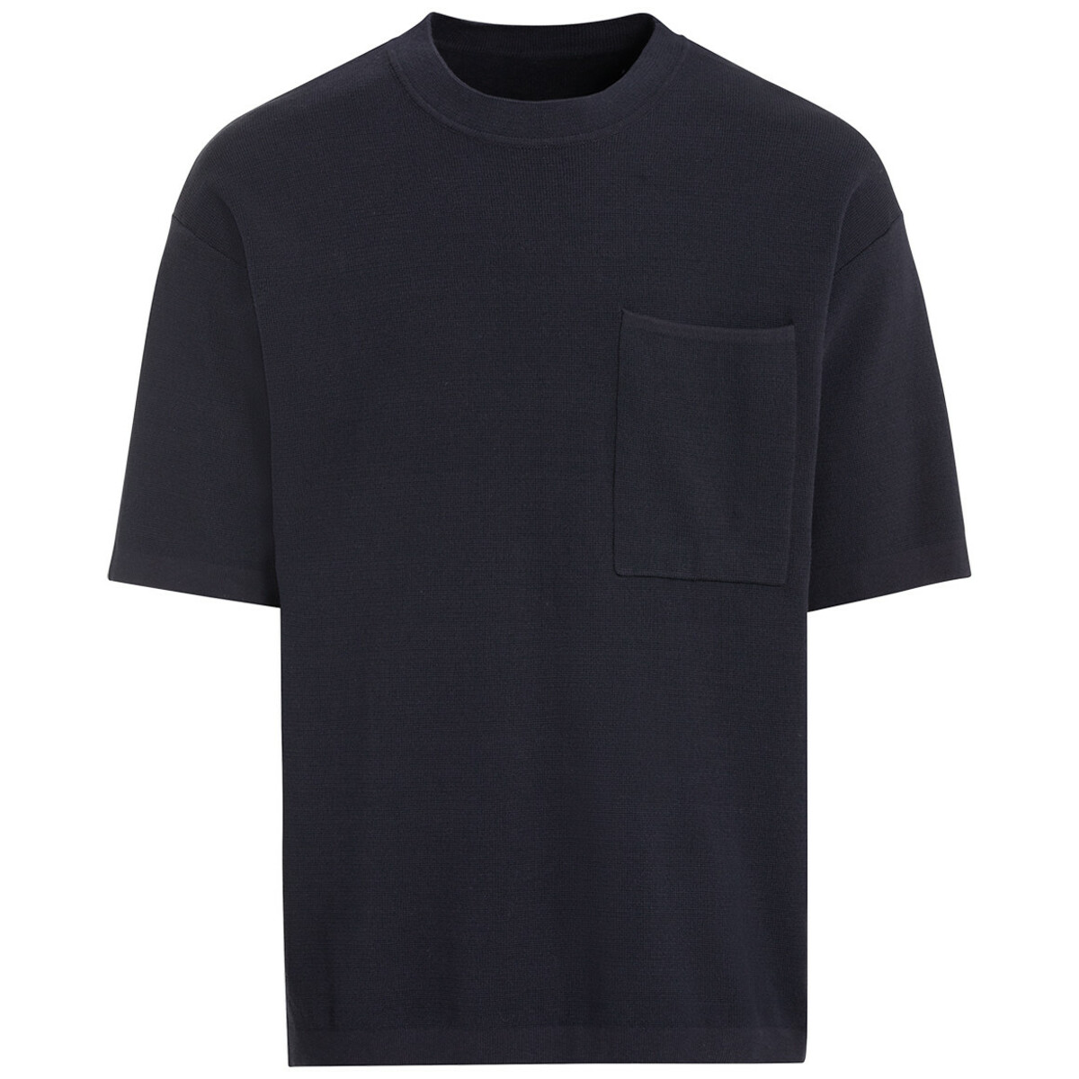 Bild 1 von Herren Strick-T-Shirt mit Brusttasche DUNKELBLAU