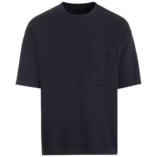 Bild 1 von Herren Strick-T-Shirt mit Brusttasche DUNKELBLAU