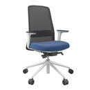 Bild 1 von Drehstuhl, Blau, Schwarz, Weiß, Metall, Kunststoff, Textil, Drehkreuz, 70x103-115x70 cm, Stoffauswahl, Sitzfläche 360° drehbar, Arbeitszimmer, Bürostühle, Drehstühle