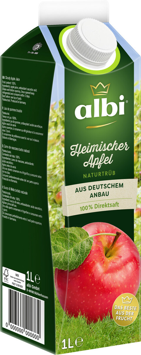 Bild 1 von Albi Heimischer Apfel 1L 1 ltr
