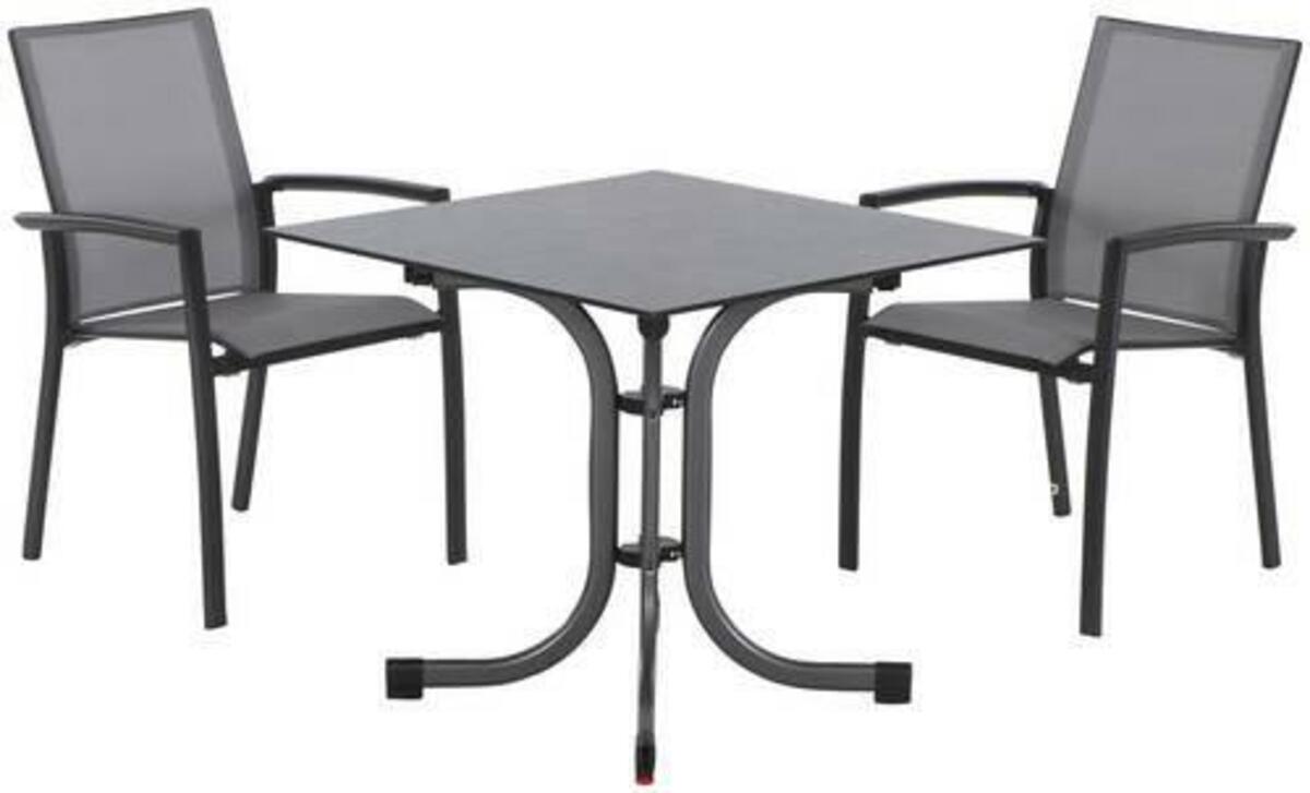 Bild 1 von Gartengarnitur 3-tlg. Textil / Keramik, Anthrazit, Grau