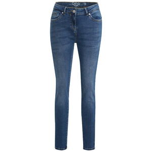 Damen Slim-Jeans mit Used-Waschung BLAU