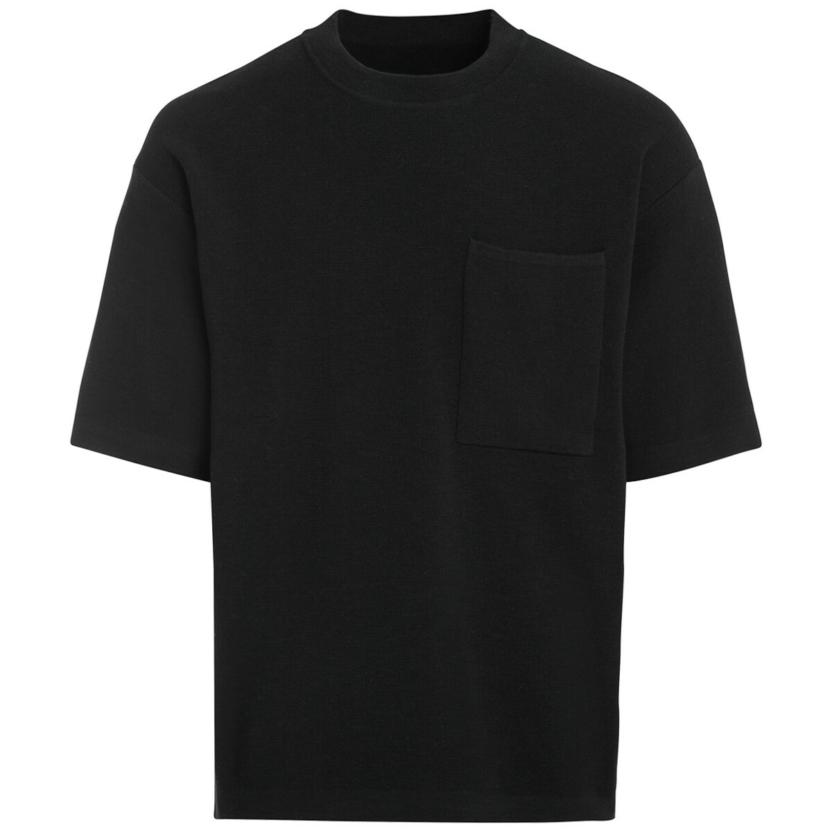 Bild 1 von Herren Strick-T-Shirt mit Brusttasche SCHWARZ