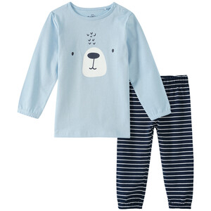 Baby Schlafanzug mit Bären-Motiv HELLBLAU / DUNKELBLAU