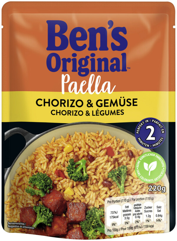 Bild 1 von Ben's Original Paella mit Chorizo & Gemüse 220G