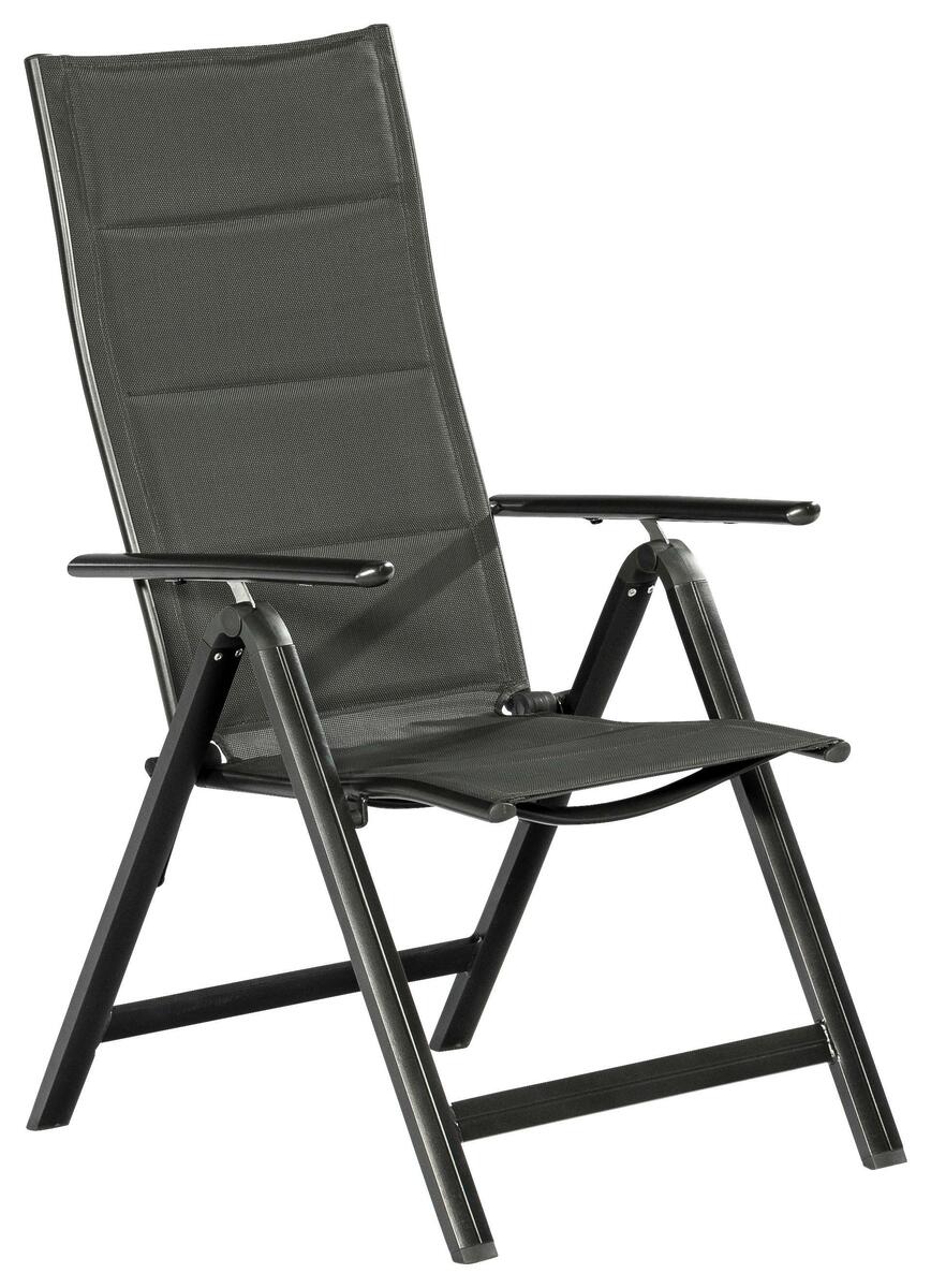 Bild 1 von Gartensessel klappbar Florenz Aluminium/Textil, Graphitfarben, Dunkelgrau