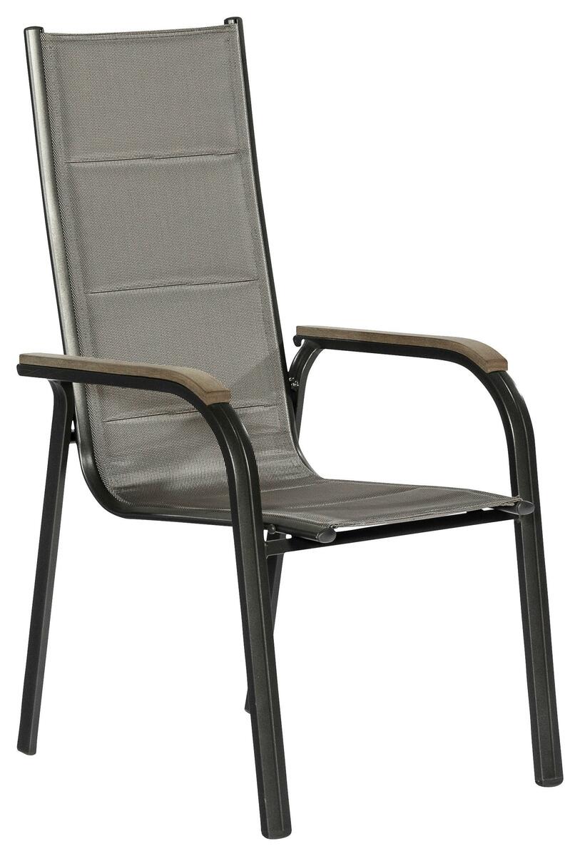 Bild 1 von Gartensessel stapelbar Trivero Metall/Textil, Braun, Graphitfarben