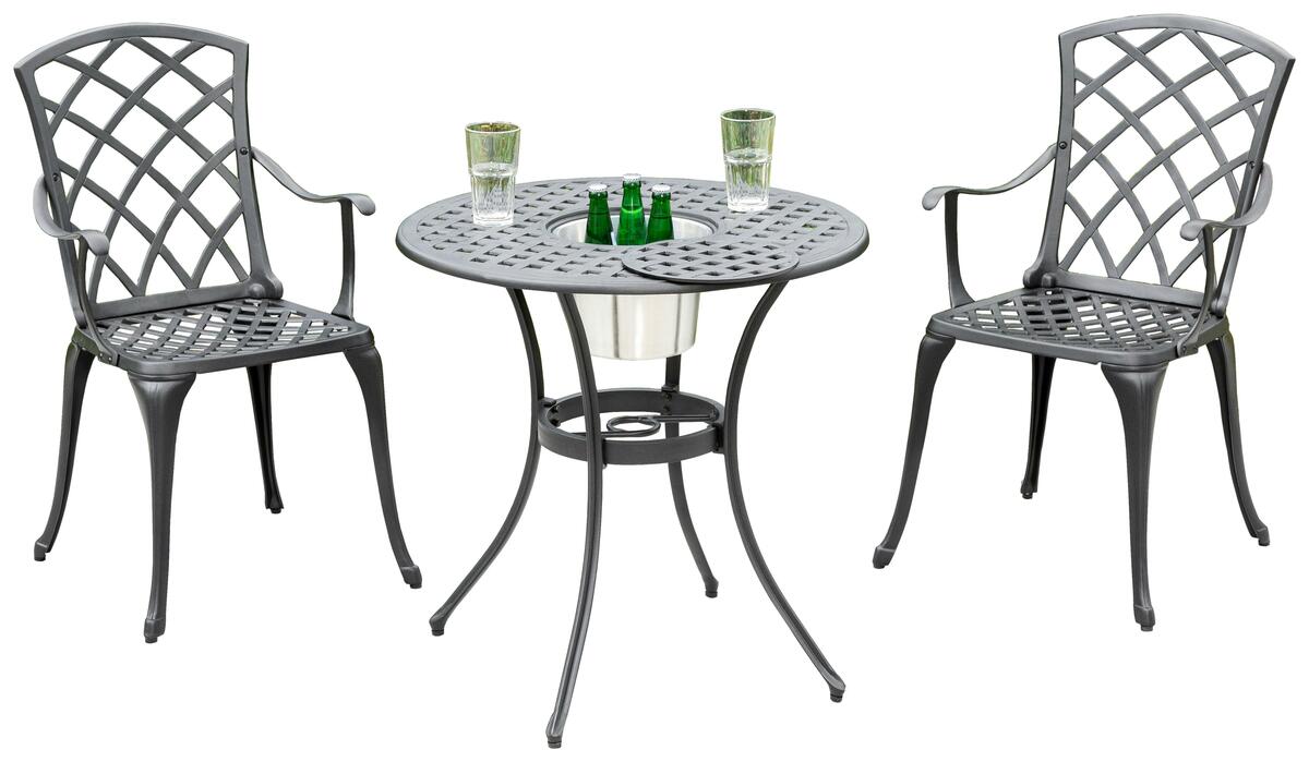 Bild 1 von Gartenmöbel Set 3-tlg Rhodos aus Aluminium, Graphitfarben