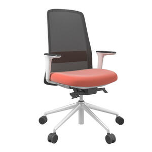 Drehstuhl, Orange, Schwarz, Weiß, Metall, Kunststoff, Textil, Drehkreuz, 70x103-115x70 cm, Stoffauswahl, Sitzfläche 360° drehbar, Arbeitszimmer, Bürostühle, Drehstühle