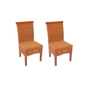 2er-Set Esszimmerstuhl Var, Korbgeflecht ~ ohne Sitzkissen