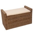 Bild 1 von Sitzbank Genua Rattan mit Stauraum und Kissen 88cm ~ kubu grau