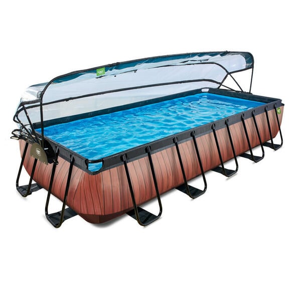 Bild 1 von Exit Pool-Set, Braun, Kunststoff, Holzoptik, 320x220x610 cm, CE, Freizeit, Pools und Wasserspaß, Pools, Aufstellpools