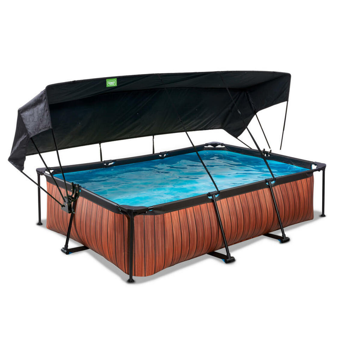 Bild 1 von Exit Pool-Set, Braun, Kunststoff, Holzoptik, 200x65x300 cm, CE, Freizeit, Pools und Wasserspaß, Pools, Aufstellpools