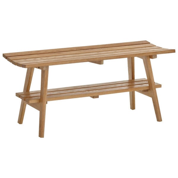 Bild 1 von Garderobenbank, Natur, Holz, Eiche, massiv, 2-Sitzer, 100x45x36 cm, Garderobe, Garderobenbänke