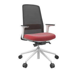 Drehstuhl, Rot, Schwarz, Weiß, Metall, Kunststoff, Textil, Drehkreuz, 70x103-115x70 cm, Stoffauswahl, Sitzfläche 360° drehbar, Arbeitszimmer, Bürostühle, Drehstühle