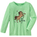 Bild 1 von Mädchen Langarmshirt mit Pferde-Applikation HELLGRÜN