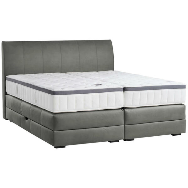 Bild 1 von Novel Boxspringbett, Hellgrau, Textil, Wenge, H2 + H4, 7-Zonen, Höhe ca. 27 cm, 200x200 cm, Bettkasten, Federkernmatratze, Schlafzimmer, Betten, Doppelbetten