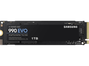 SAMSUNG 990 EVO Festplatte, 1 TB SSD M.2 via PCIe, intern, Schwarz