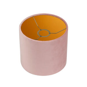 Leuchtenschirm Velour, Rosa, Textil, Metall, zylindrisch, E27, 18 cm, Lampen & Leuchten, Leuchtenserien
