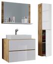 Bild 1 von Badezimmer ''Lendas'', in Honigeiche/Weiß, 4-teilig, Weiß, Honigeiche
