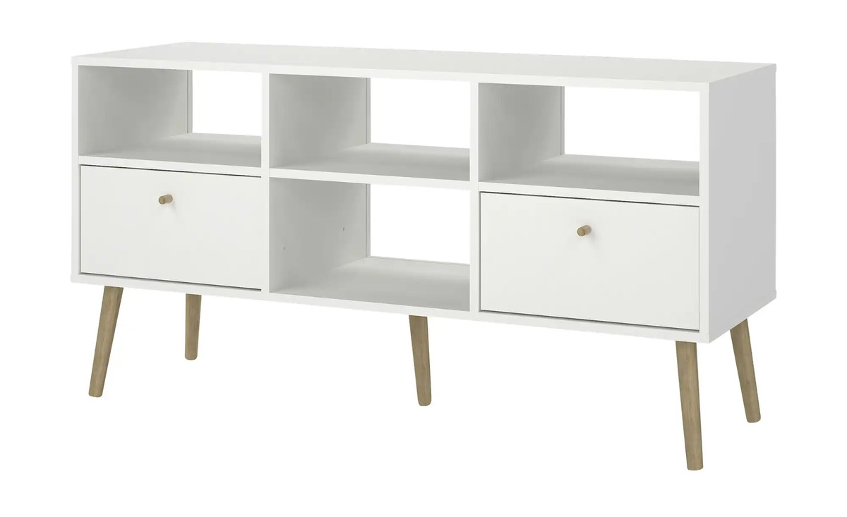 Bild 1 von TV-Lowboard  Borbon ¦ weiß ¦ Maße (cm): B: 117,2 H: 60,8 T: 39,1 Tische > HiFi & TV-Tische - Sconto