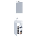 Bild 1 von VCM 3-tlg Badmöbel Set Gäste WC Gästebad Waschplatz Waschtisch klein schmal Lumia Spiegel (Farbe: Weiß)