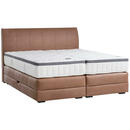 Bild 1 von Novel Boxspringbett, Cognac, Textil, Wenge, H2 + H3, 7-Zonen, Höhe ca. 27 cm, 200x200 cm, Bettkasten, Federkernmatratze, Schlafzimmer, Betten, Doppelbetten