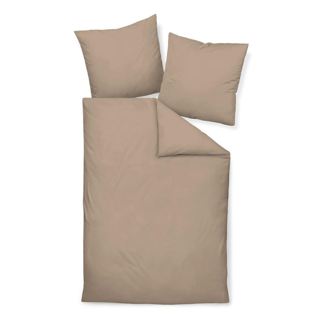 Bild 1 von Janine Bettwäsche Giacomo, Taupe, Textil, Uni, 240x220 cm, Textiles Vertrauen - Oeko-Tex®, bügelfrei, pflegeleicht, atmungsaktiv, hautfreundlich, schadstoffgeprüft, 100% feinster Baumwollsatin mi