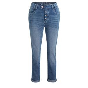 Damen Straight-Jeans mit Knopfleiste BLAU