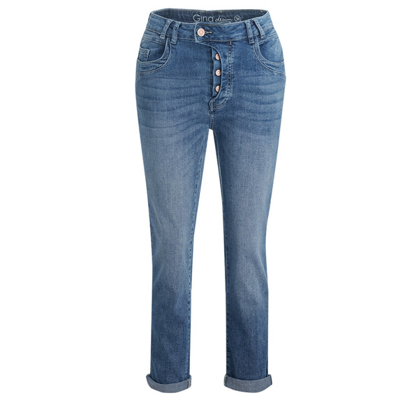 Bild 1 von Damen Straight-Jeans mit Knopfleiste BLAU