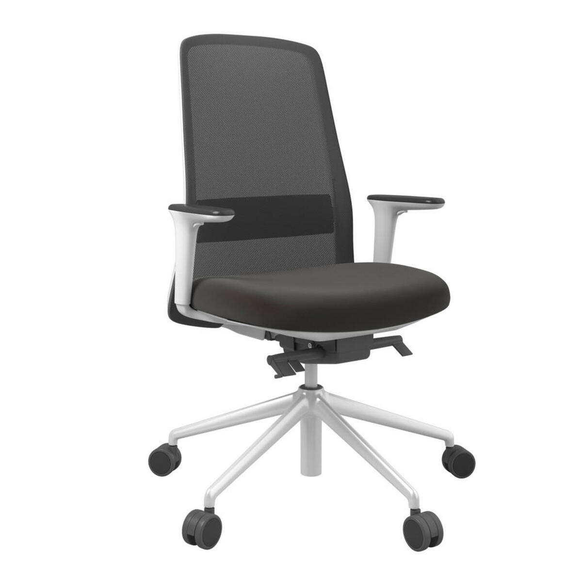 Bild 1 von Drehstuhl, Anthrazit, Schwarz, Weiß, Metall, Kunststoff, Textil, Drehkreuz, 70x103-115x70 cm, Stoffauswahl, Sitzfläche 360° drehbar, Arbeitszimmer, Bürostühle, Drehstühle