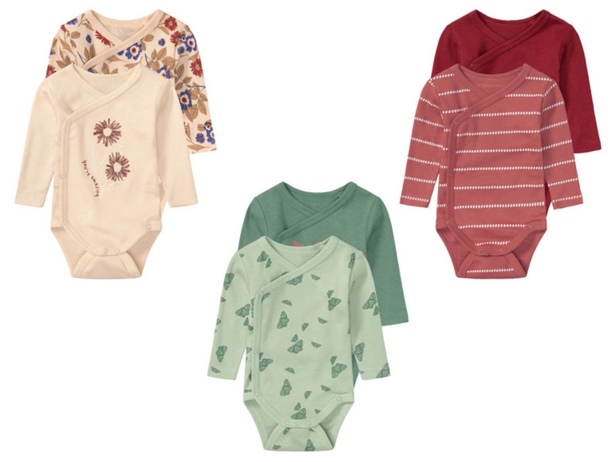 Bild 1 von lupilu® Baby Mädchen Wickelbodys, 2 Stück, aus reiner Bio-Baumwolle