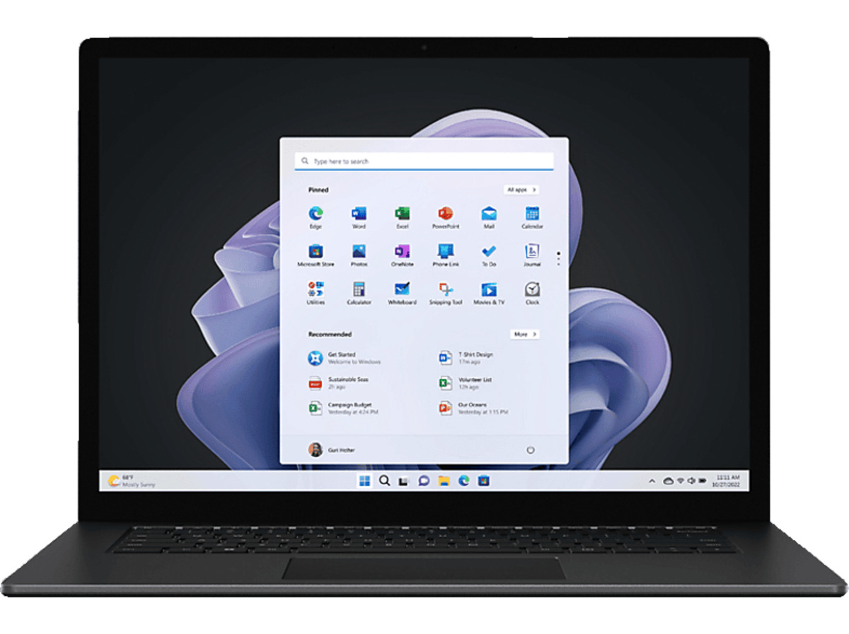 Bild 1 von MICROSOFT Surface Laptop 5, Notebook, mit 15 Zoll Display Touchscreen, Intel® Core™ i7,i7-1255U (evo) Prozessor, 16 GB RAM, 512 SSD, Iris® Xe, Schwarz, Windows 11 Home (64 Bit), Schwarz