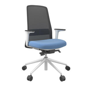 Drehstuhl, Schwarz, Türkis, Weiß, Metall, Kunststoff, Textil, Drehkreuz, 70x103-115x70 cm, Stoffauswahl, Sitzfläche 360° drehbar, Arbeitszimmer, Bürostühle, Drehstühle