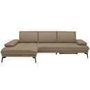 Bild 1 von Celina Home Ecksofa, Mokka, Leder, Echtleder, Rindleder, 3-Sitzer, Ottomane links, L-Form, 273x187 cm, Made in EU, Fußauswahl, Lederauswahl, Stoffauswahl, seitenverkehrt erhältlich, Hocker Rücken